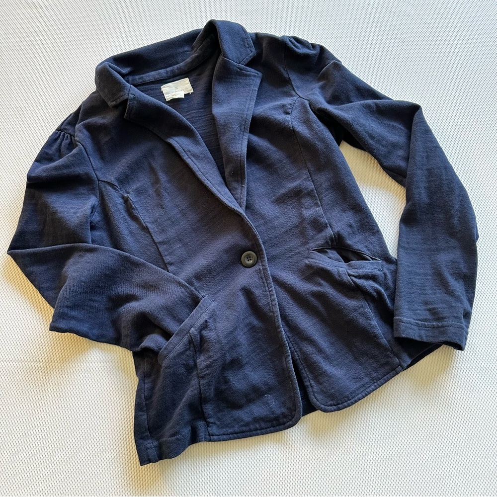 Caslon. Navy blue jersey knit stretch blazer